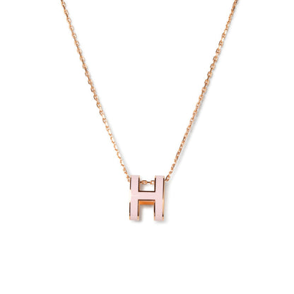 [Okajuri Jewelry] POP H PEDANT PINK GOLD