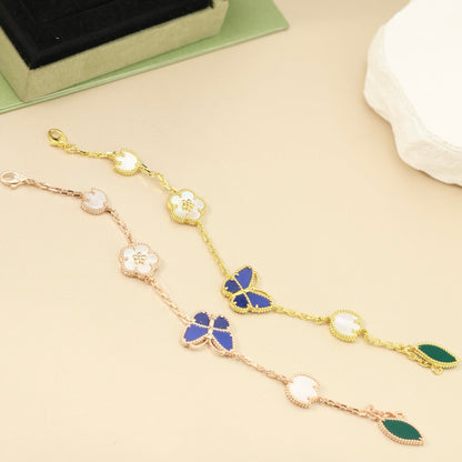 [Oakjuri™ Jewelry] ] Lucky Spring Butterfly 5-Motif & LOVE Unlimited Bracelet Stack Set