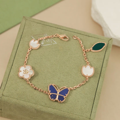 [Okajuri Jewelry]LUCKY SPRING BUTTERFLY 5 MOTIF BRACELET