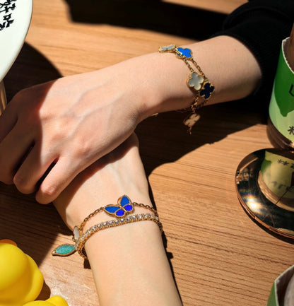 [Okajuri Jewelry]LUCKY SPRING BUTTERFLY 5 MOTIF BRACELET