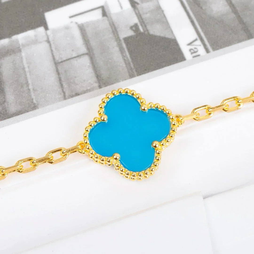 [Okajuri Jewelry]  CLOVER 5 MOTIF TURQUOISE BRACELET COLLECTION