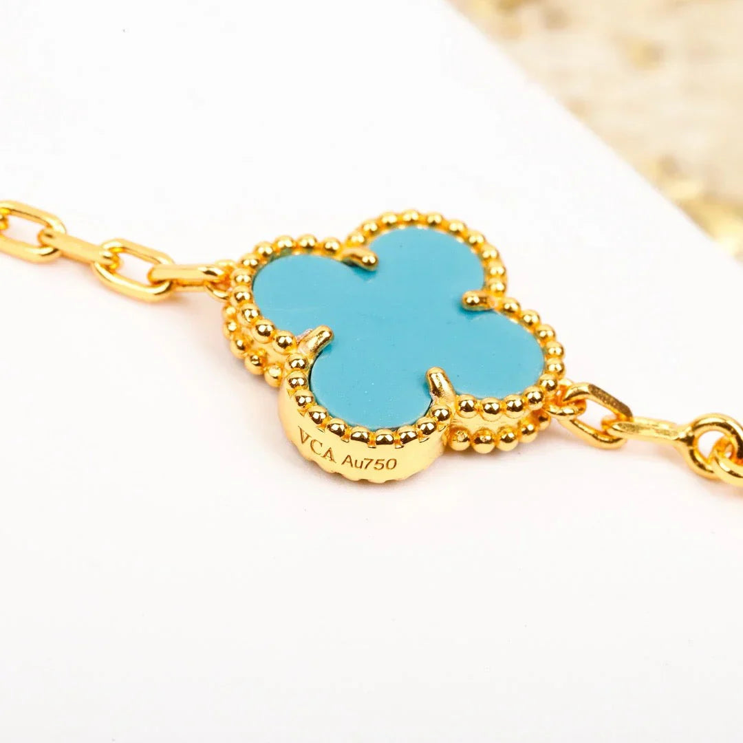 [Okajuri Jewelry]  CLOVER 5 MOTIF TURQUOISE BRACELET COLLECTION