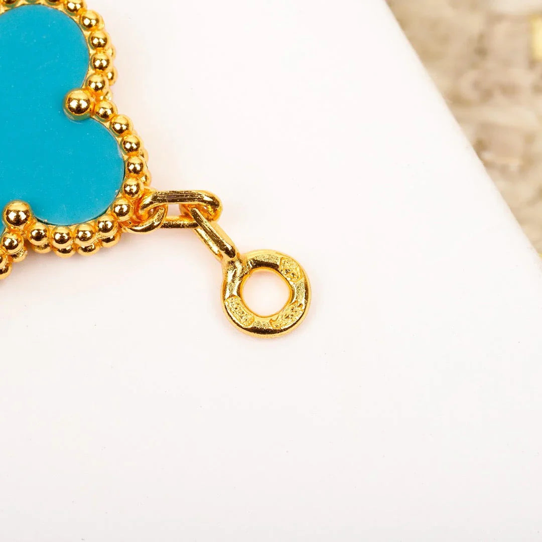 [Okajuri Jewelry] CLOVER 5 MOTIF TURQUOISE BRACELET COLLECTION