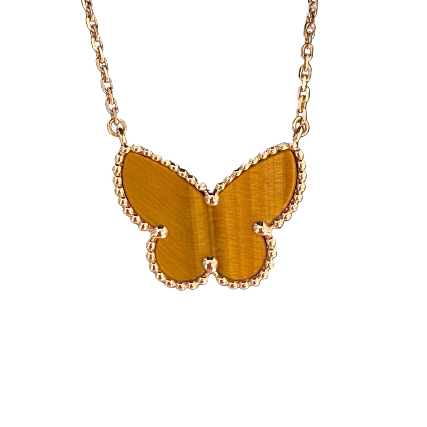 [Okajuri Jewelry] TIGER__ EYE BUTTERFLY NECKLACE