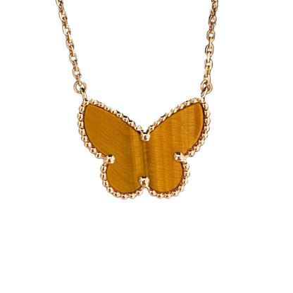 [Okajuri Jewelry] TIGER__ EYE BUTTERFLY NECKLACE