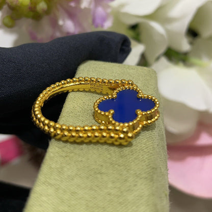 [Okajuri Jewelry]CLOVER RIVERSIBLE BLUE AGATE RING
