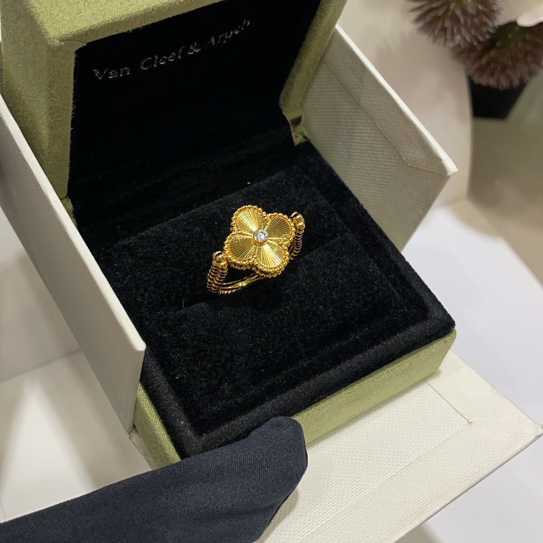 [Okajuri Jewelry]CLOVER RIVERSIBLE BLUE AGATE RING