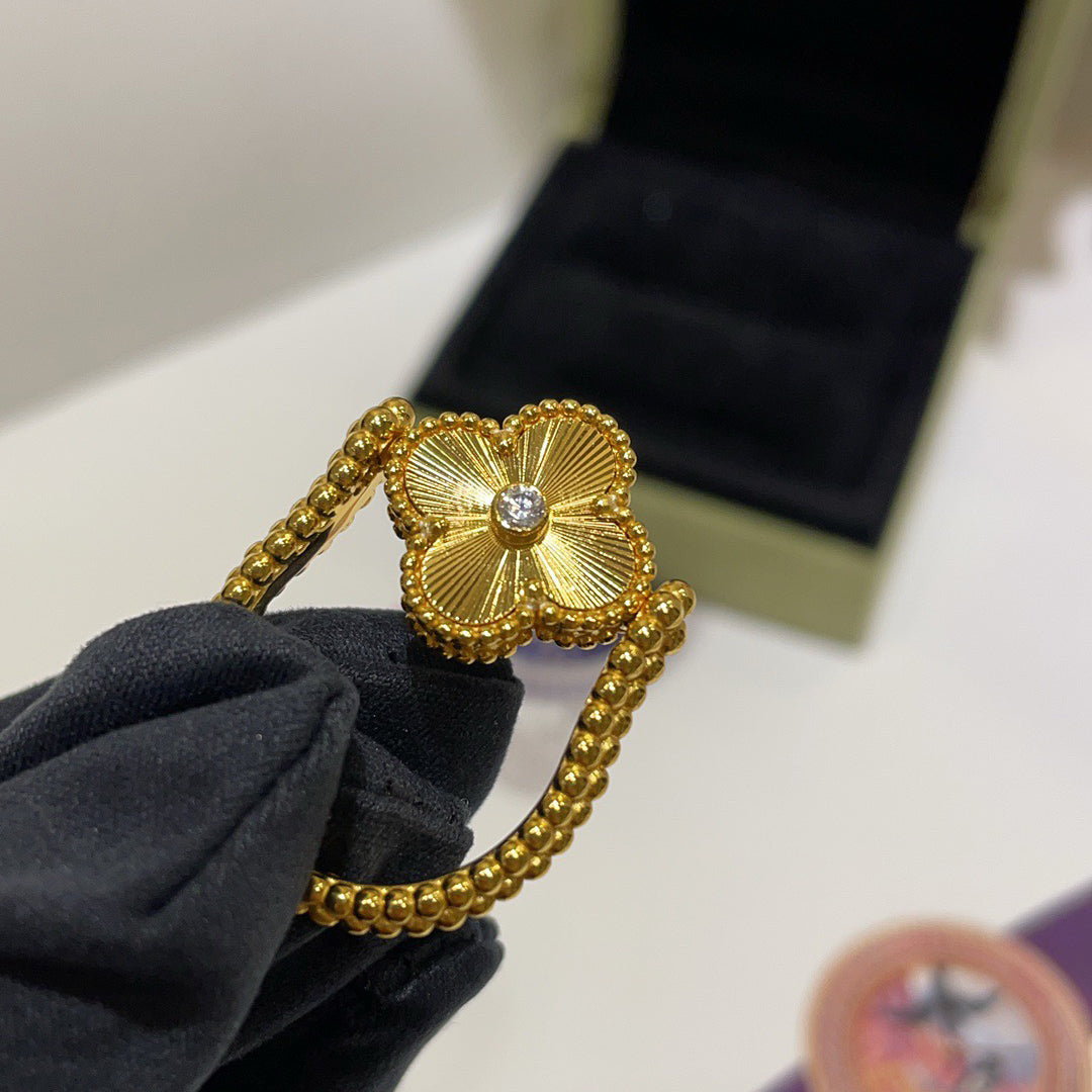 [Okajuri Jewelry]CLOVER RIVERSIBLE BLUE AGATE RING