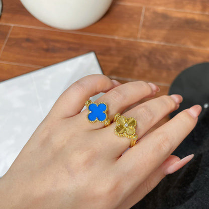 [Okajuri Jewelry]CLOVER RIVERSIBLE BLUE AGATE RING