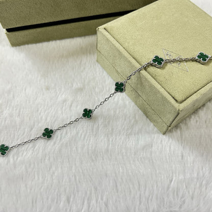 [Okajuri Jewelry]CLOVER 6 MOTIF MALACHITE BRACELET