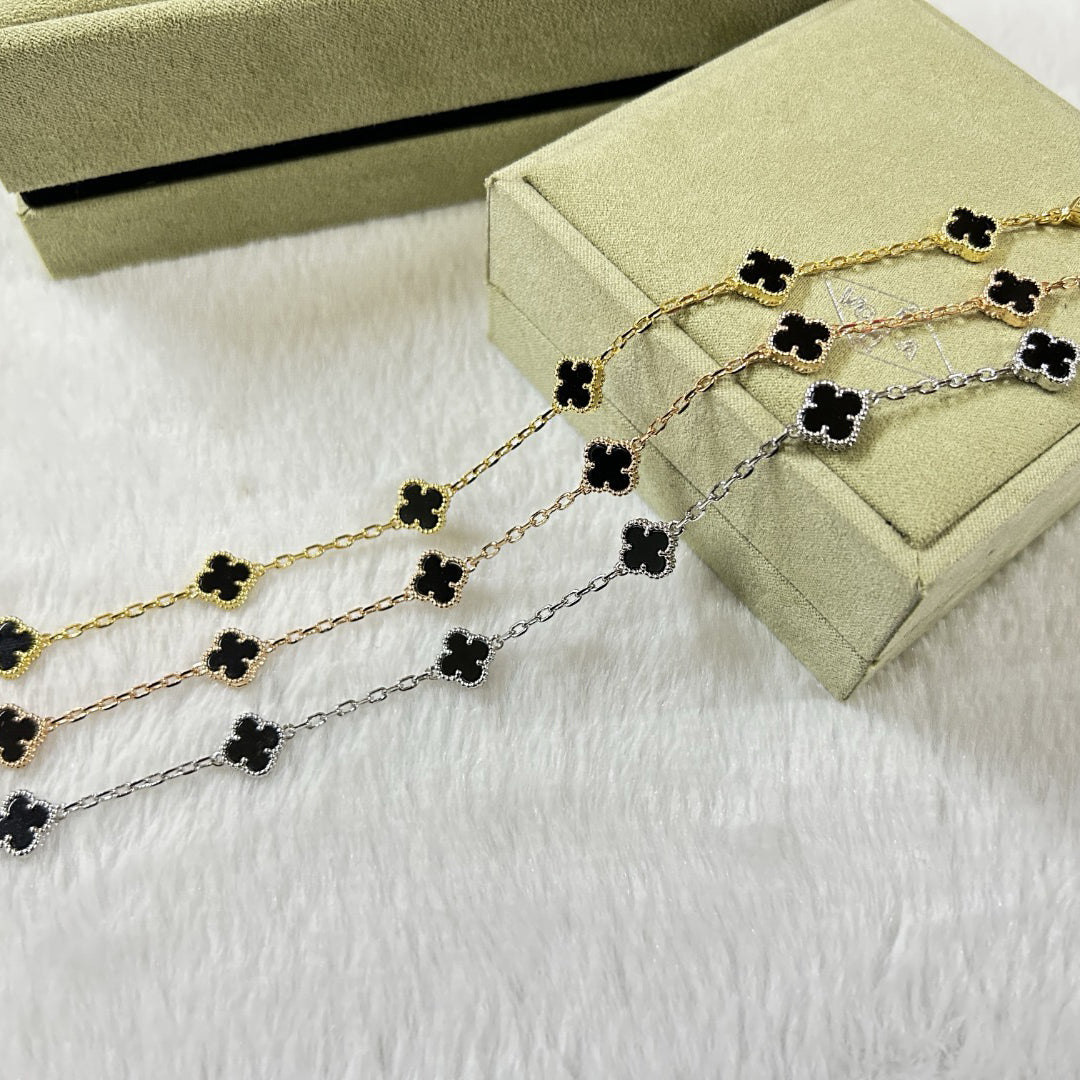 [Okajuri Jewelry]CLOVER 6 MOTIF  ONYXS BRACELET