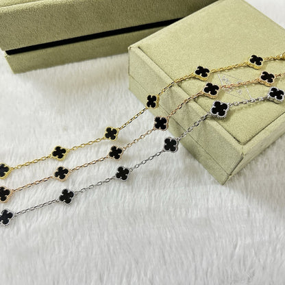 [Okajuri Jewelry]CLOVER 6 MOTIF  ONYXS BRACELET