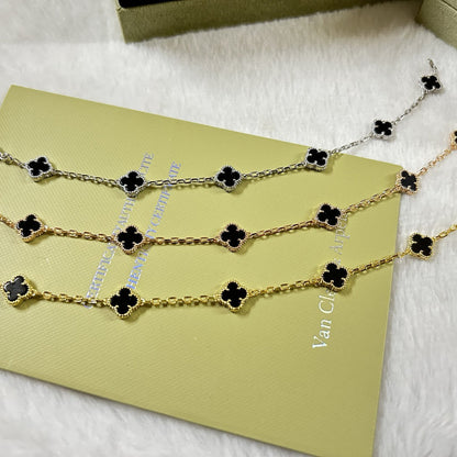 [Okajuri Jewelry]CLOVER 6 MOTIF  ONYXS BRACELET