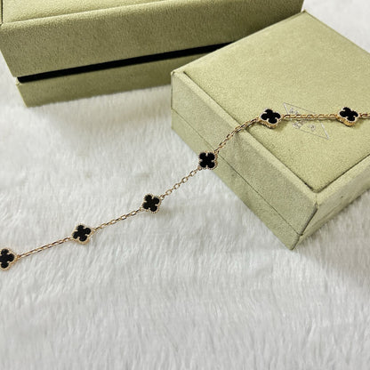 [Okajuri Jewelry]CLOVER 6 MOTIF  ONYXS BRACELET