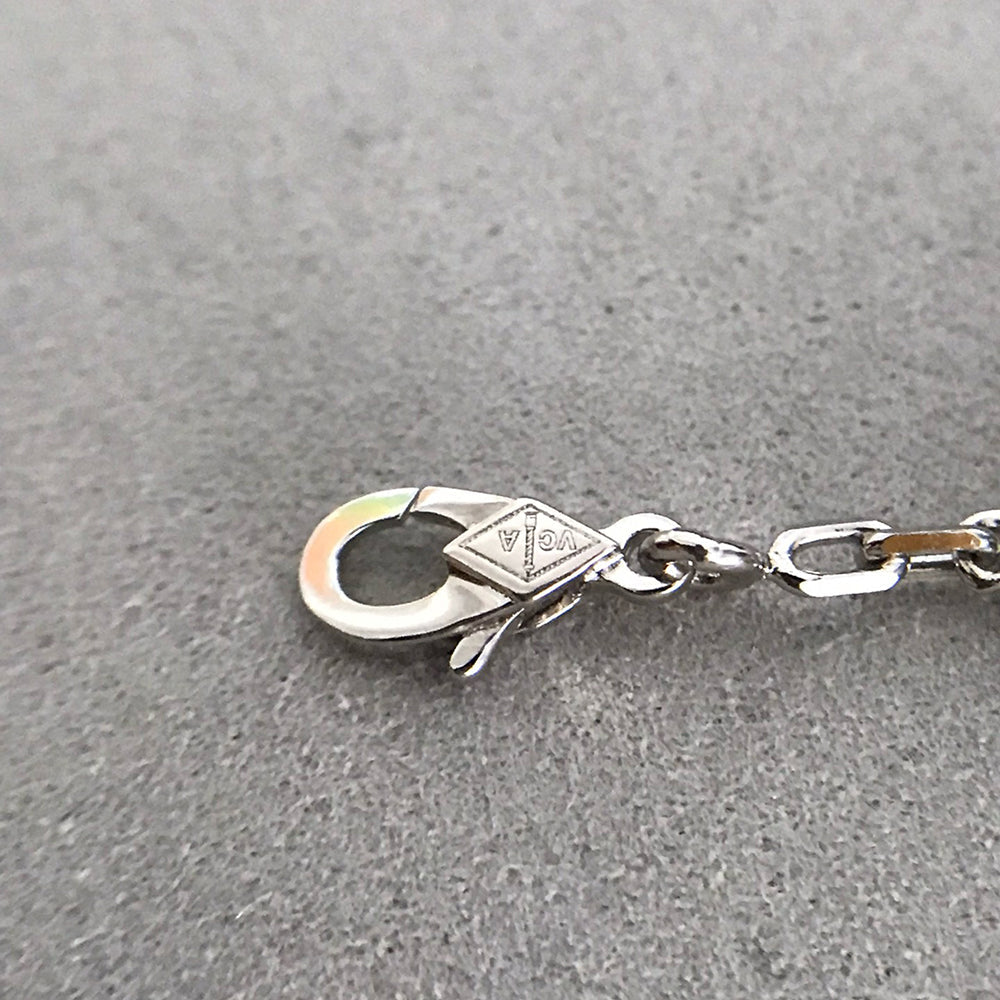 [Okajuri Jewelry]CLOVER 5 MOTIF ONYXS DIAMOND BRACELET SILVER