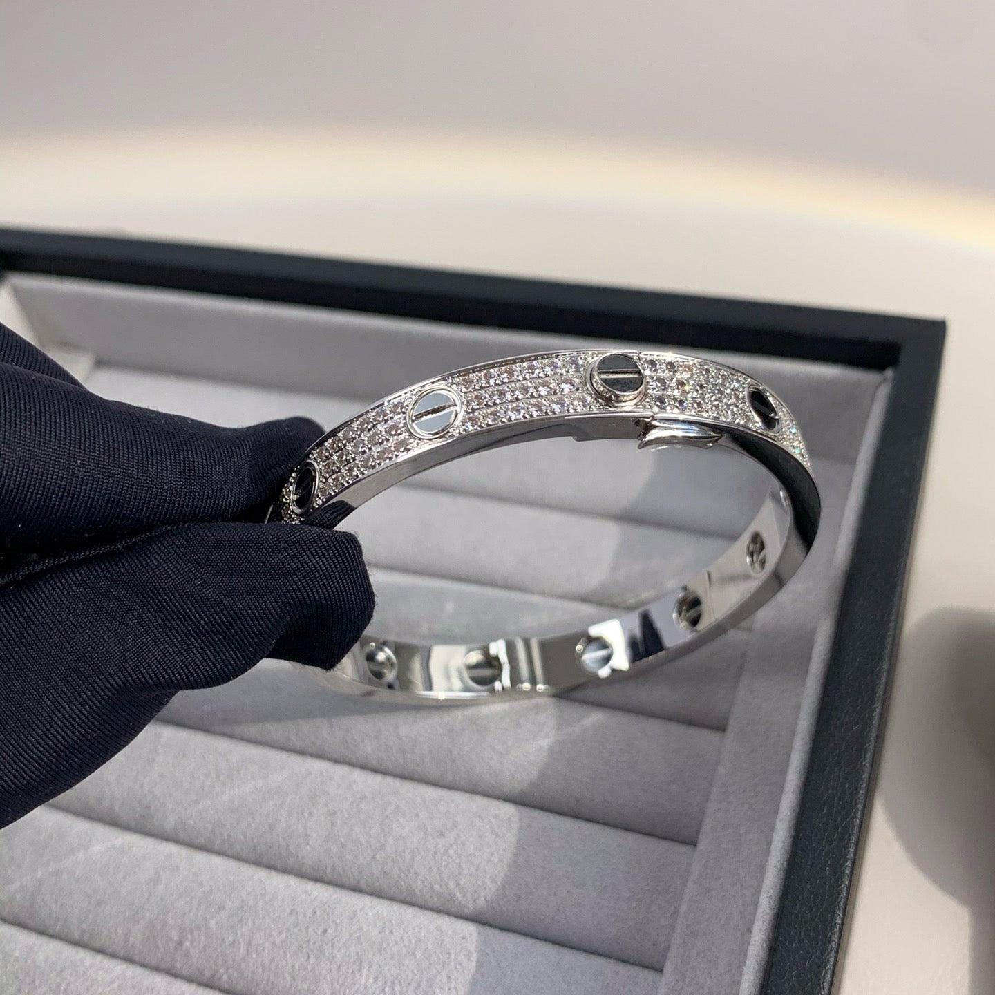 [Okajuri Jewelry]LOVE BRACELET 6.1MM DIAMOND-PAVED CERAMIC