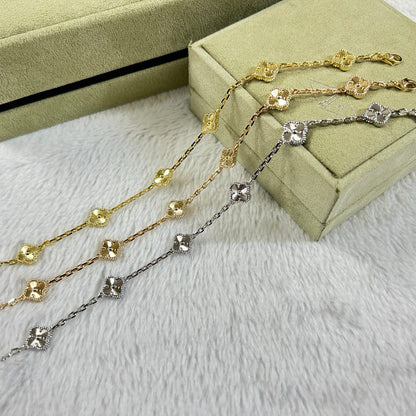 [Okajuri Jewelry]CLOVER 6 MOTIF DIAMOND BRACELET
