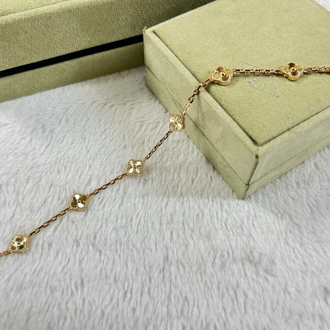 [Okajuri Jewelry]CLOVER 6 MOTIF DIAMOND BRACELET