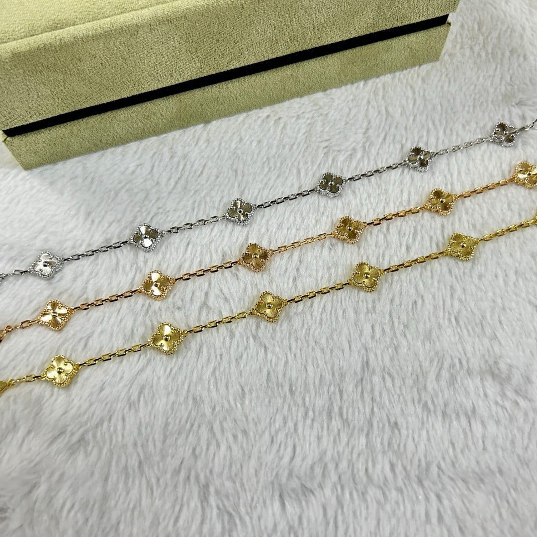 [Okajuri Jewelry]CLOVER 6 MOTIF DIAMOND BRACELET
