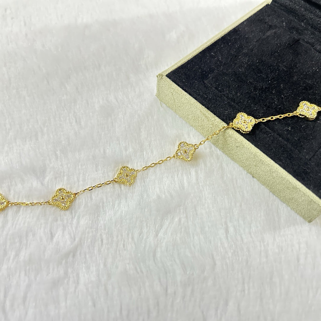 [Okajuri Jewelry]CLOVER 6 MOTIF DIAMOND BRACELET