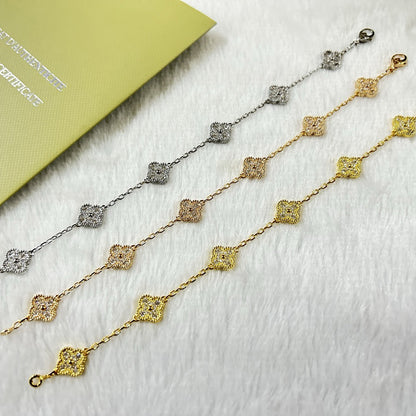[Okajuri Jewelry]CLOVER 6 MOTIF DIAMOND BRACELET