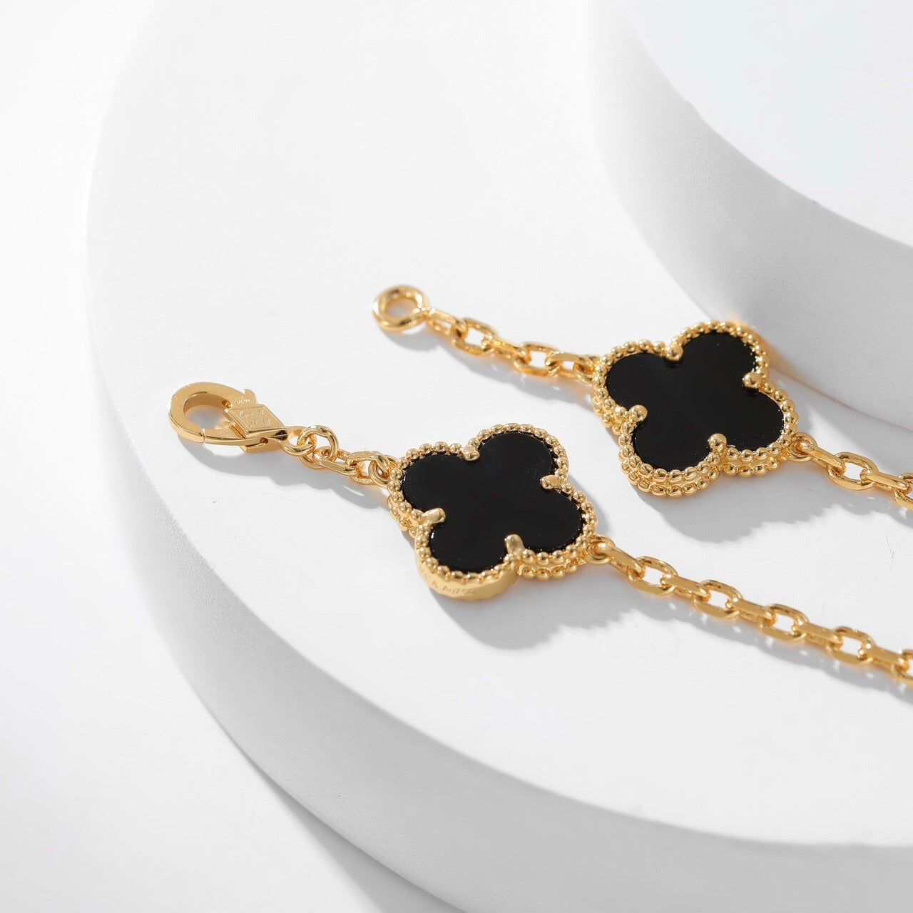 [Okajuri Jewelry] CLOVER 10 MOTIFS ONYX NECKLACE