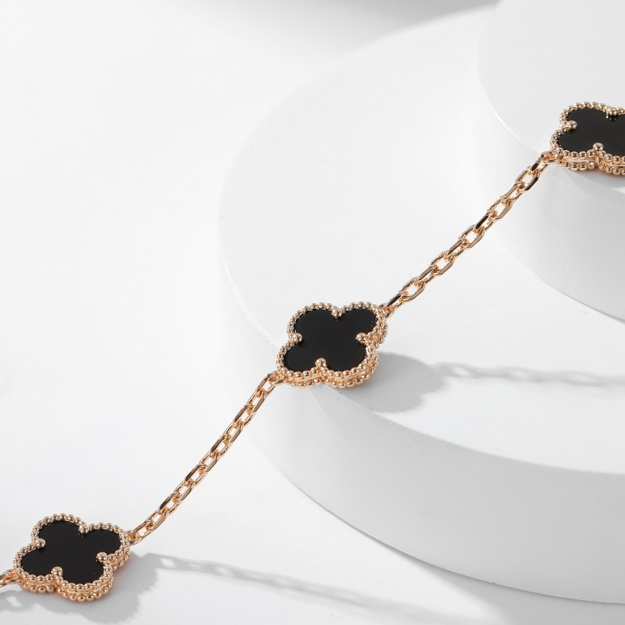 [Okajuri Jewelry]CLOVER 10 MOTIFS ONYX NECKLACE