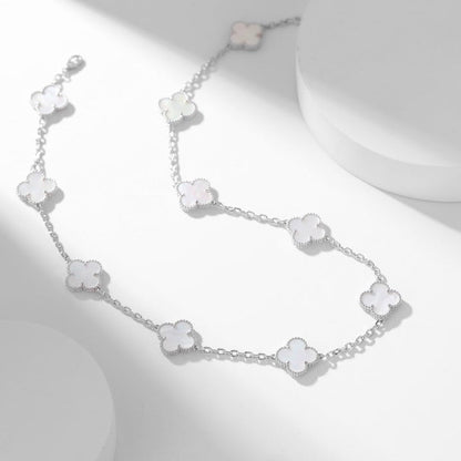 [Okajuri Jewelry] CLOVER 10 MOTIFS WHITE MOTHER OF PEARL NECKLACE