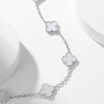 [Okajuri Jewelry]CLOVER 10 MOTIFS WHITE MOTHER OF PEARL NECKLACE
