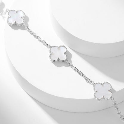[Okajuri Jewelry]CLOVER 10 MOTIFS WHITE MOTHER OF PEARL NECKLACE