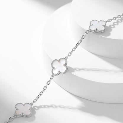 [Okajuri Jewelry]CLOVER 10 MOTIFS WHITE MOTHER OF PEARL NECKLACE