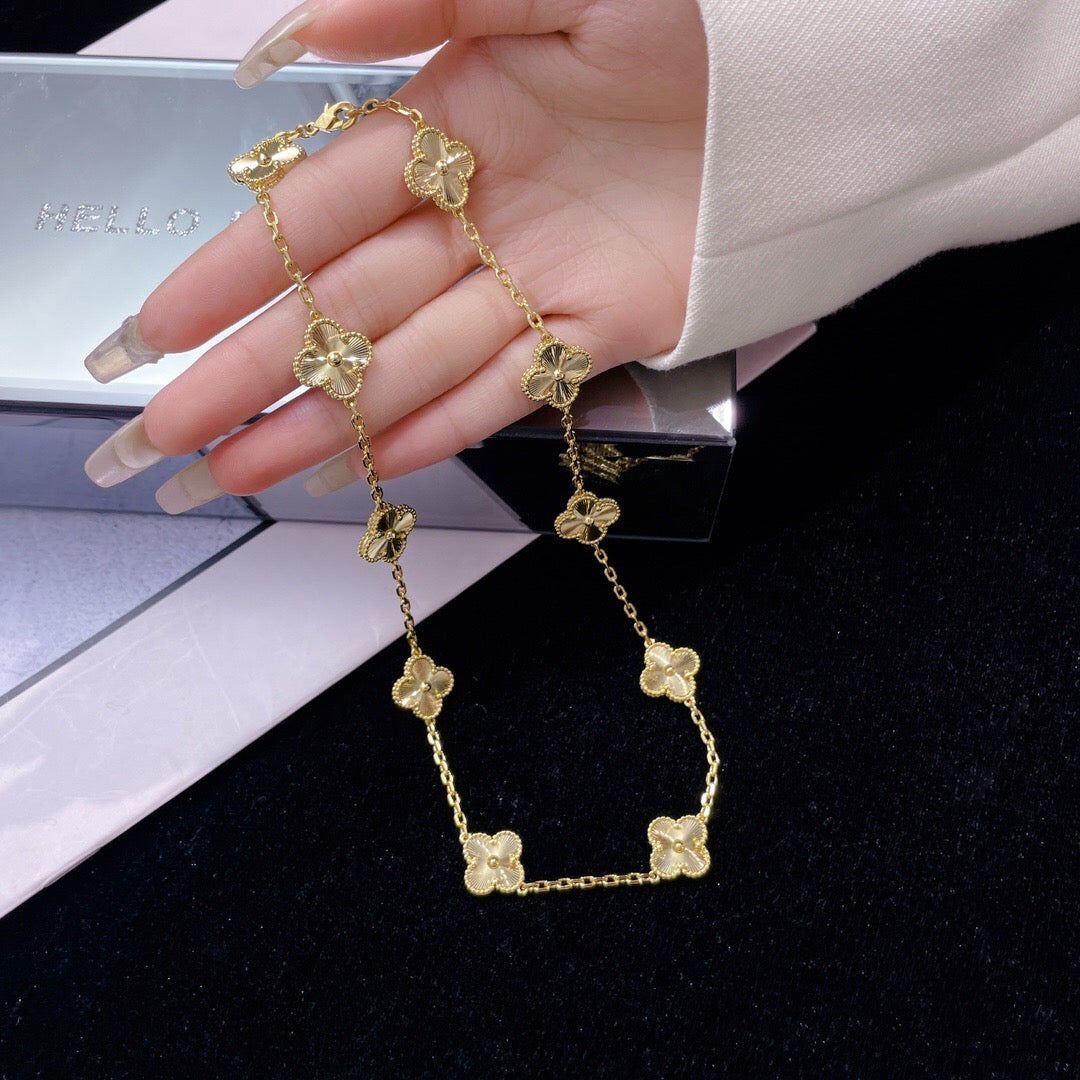 [Okajuri Jewelry] CLOVER 10 MOTIFS LASER NECKLACE