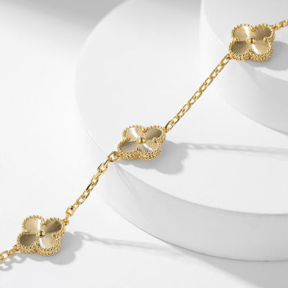 [Okajuri Jewelry]CLOVER 10 MOTIFS LASER NECKLACE