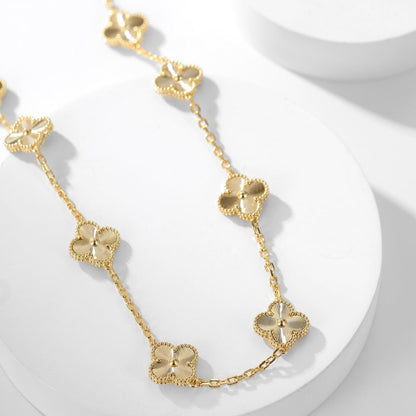 [Okajuri Jewelry]CLOVER 10 MOTIFS LASER NECKLACE