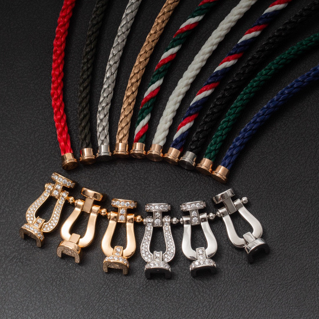 [Oakjuri™ Jewelry] ]Love & Force Large Horseshoe Trio Bracelet Stack Set
