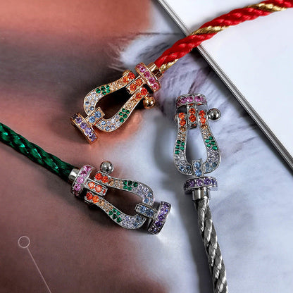 [Okajuri Jewelry]FORC LARGE HORSESHOE  COLORED DIAMOND BRACELET SILVER