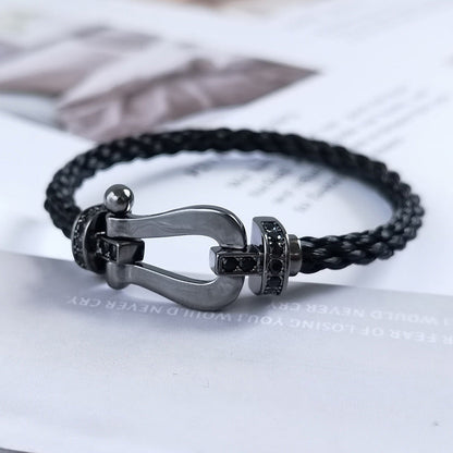 [Okajuri Jewelry] FORCE LARGE SERIES HORSESHOE BLACK SAMURAI BRACELET