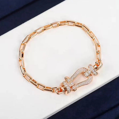 [Okajuri Jewelry]FORCE LARGE HORSESHOE CLASP  METAL BRACELET