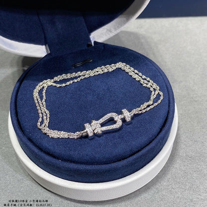 [Okajuri Jewelry]FORCE SMALL HORSESHOE  DIAMOND CHAIN ROPE BRACELET