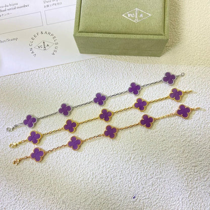 [Okajuri Jewelry]  CLOVER 5 MOTIF VIOLET BRACELET COLLECTION