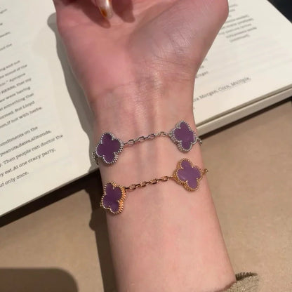 [Okajuri Jewelry] CLOVER 5 MOTIF VIOLET BRACELET COLLECTION