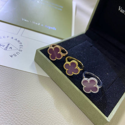 [Okajuri Jewelry]CLOVER  PURPLE VIOLET RING