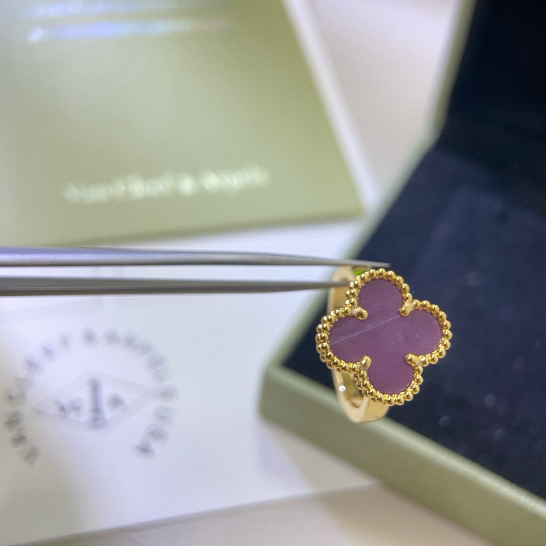 [Okajuri Jewelry]CLOVER  PURPLE VIOLET RING