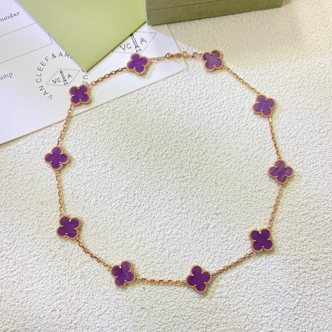 [Okajuri Jewelry]CLOVER 10 MOTIFS  PURPLE VIOLET  NECKLACE