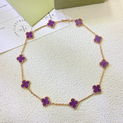 [Okajuri Jewelry]CLOVER 10 MOTIFS  PURPLE VIOLET  NECKLACE