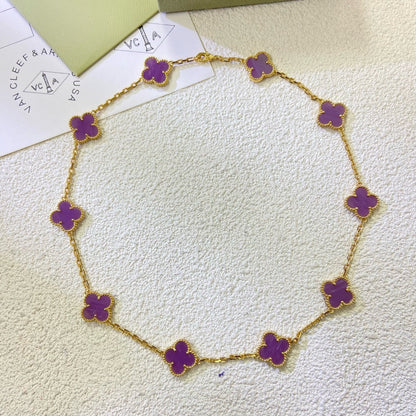 [Okajuri Jewelry]CLOVER 10 MOTIFS  PURPLE VIOLET  NECKLACE