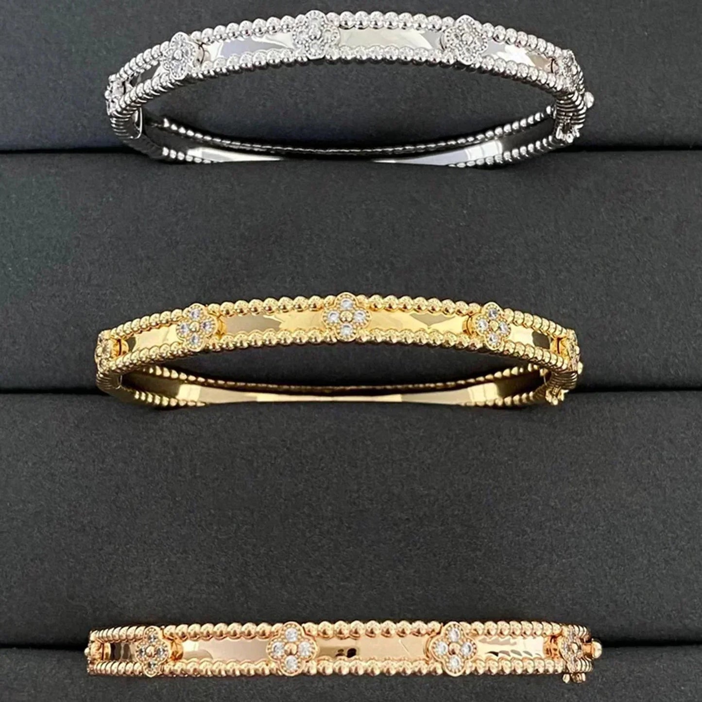 [Okajuri Jewelry]CLOVER BRACELET 4MM DIAMONDS