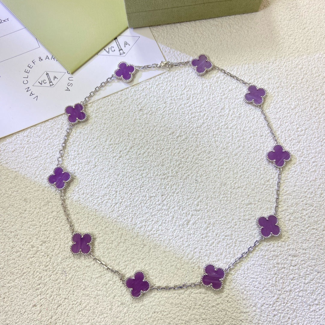 [Okajuri Jewelry]CLOVER 10 MOTIFS  PURPLE VIOLET  NECKLACE