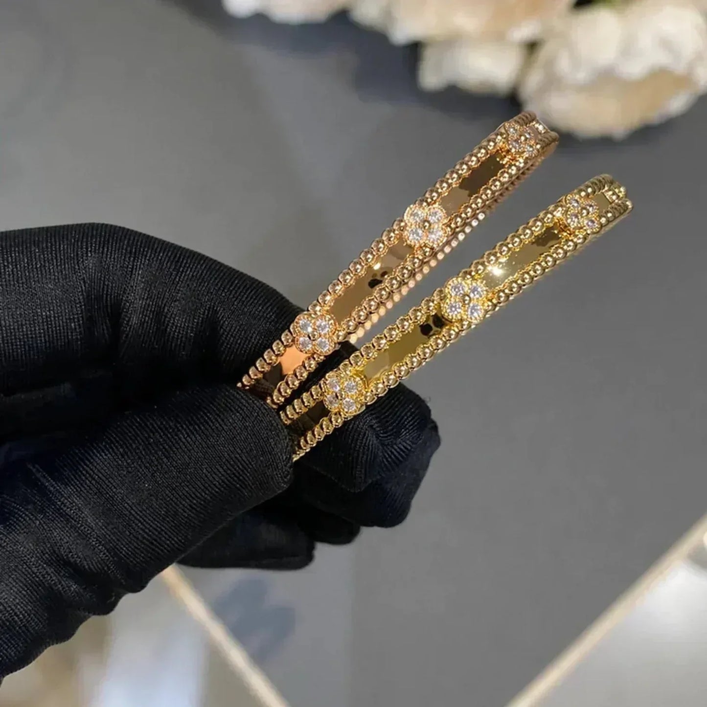 [Okajuri Jewelry] CLOVER BRACELET 4MM DIAMONDS