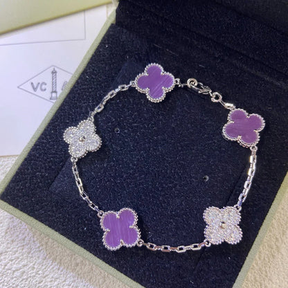 [Okajuri Jewelry] CLOVER 5 MOTIF VIOLET BRACELET COLLECTION